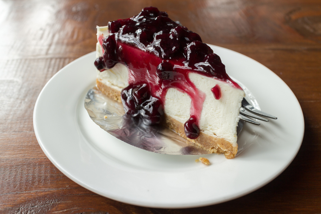 Blueberry chesscake. Cake with cream cheese and blueberry.